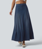 Halara Flex™ Jupe longue fluide casual taille mi-haute en lyocell drapé, bas sirène