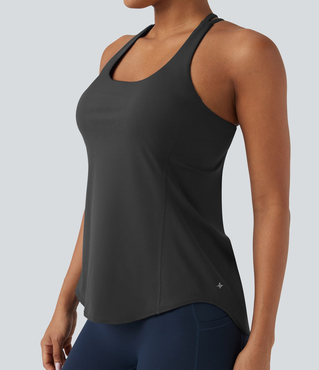 Débardeur running Halara UltraSculpt™ col rond dos croisé bonnets E-G