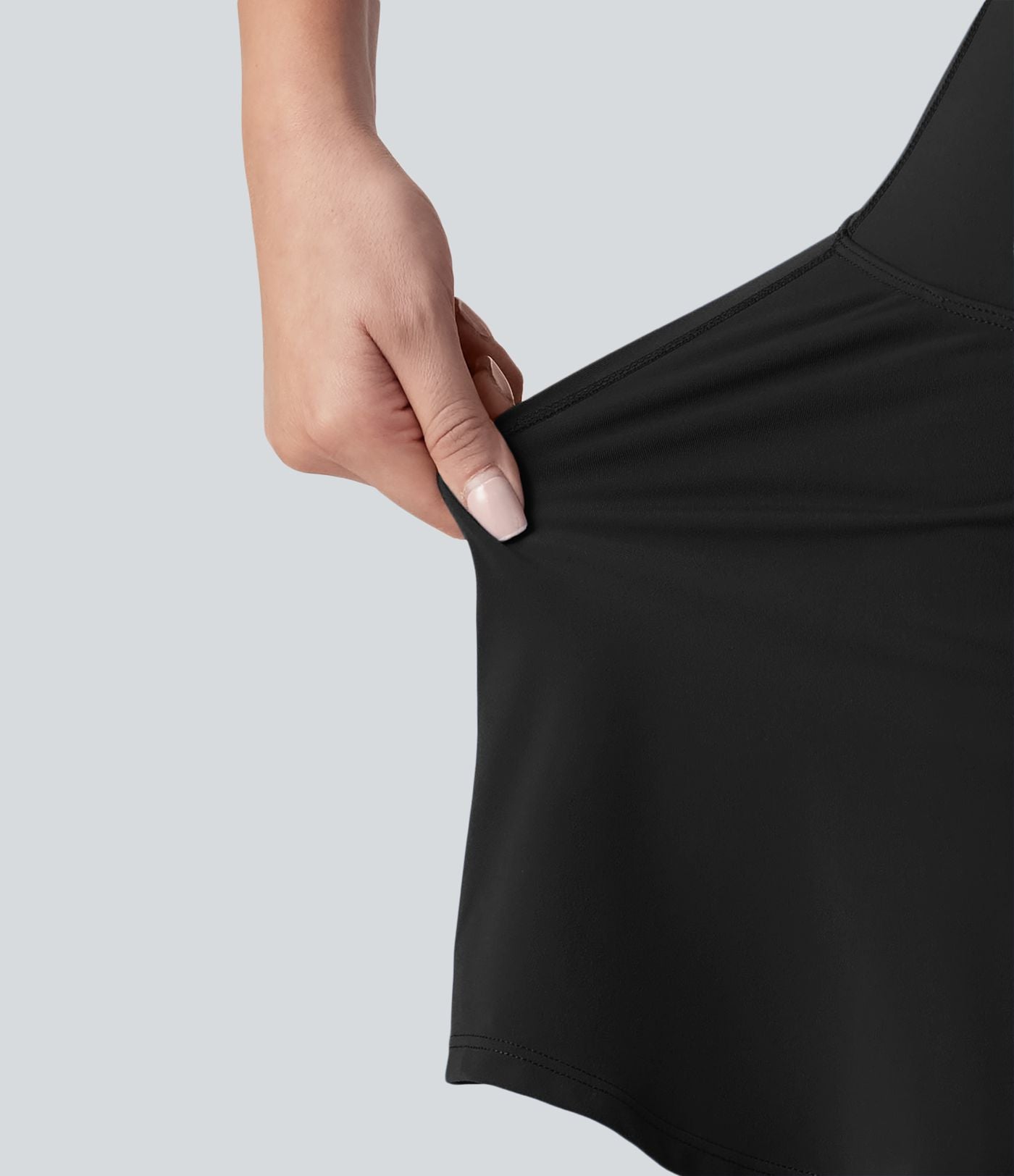 SoftlyZero™ Plush Jupe de tennis trapèze 2-en-1 froncée taille haute avec poches