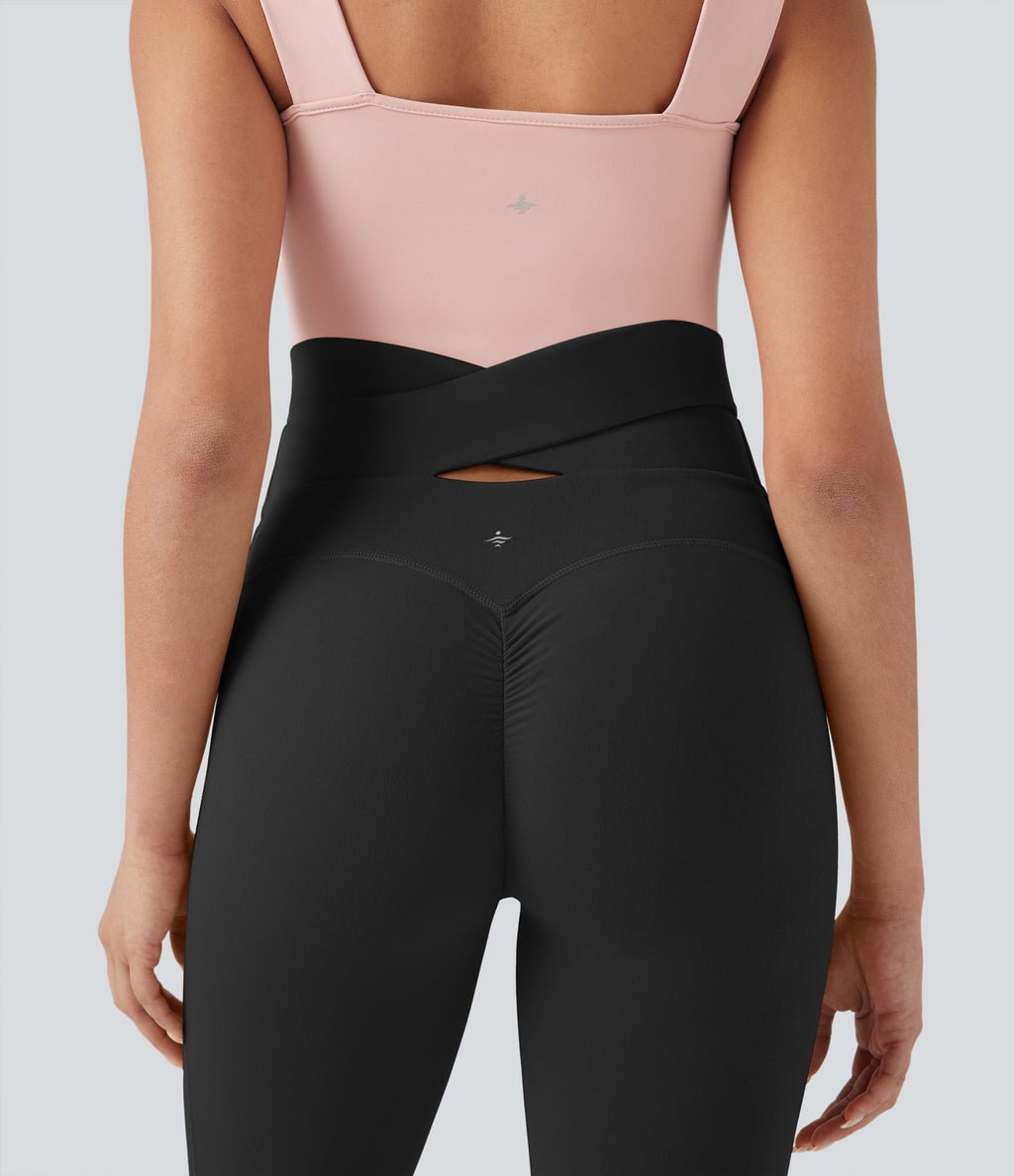 Legging yoga 7/8 SoftlyZero™ taille haute froncé avec lien dos - UPF50+