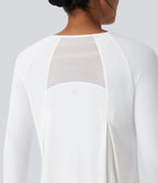 Haut de sport running séchage rapide toucher frais mesh contrastant ourlet arrondi