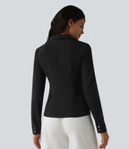 Chemise tailleur à col et manches longues avec braguette boutonnée