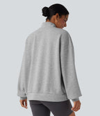 Sweatshirt casual col montant coupe décontractée avec poches