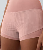 Shorts 2' Casual 2 en1 Taille Haute Empiècement en Maille dans le Dos et Poches