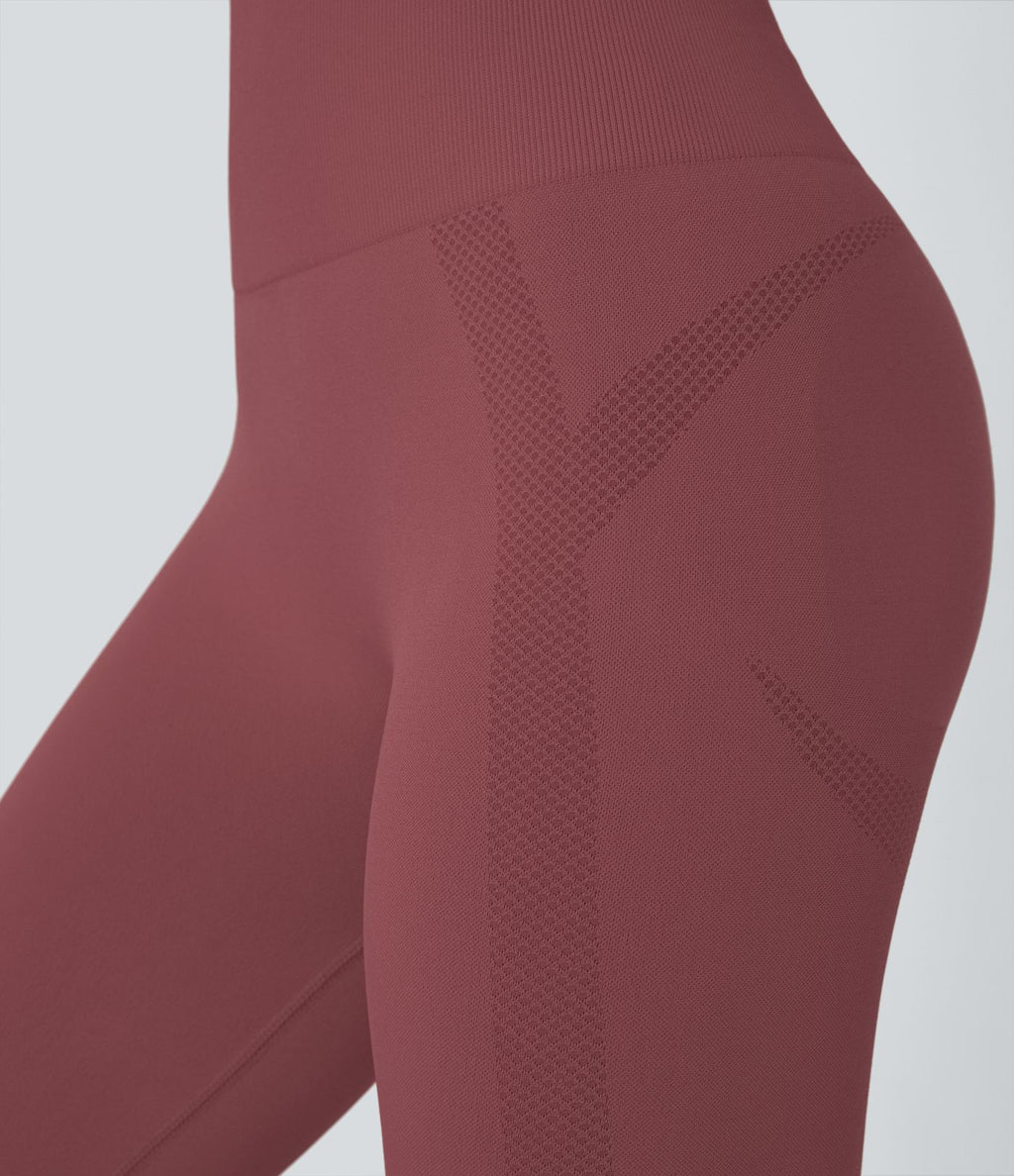 Legging yoga 7/8 taille haute froncé sans couture OneForm Seamless Flow