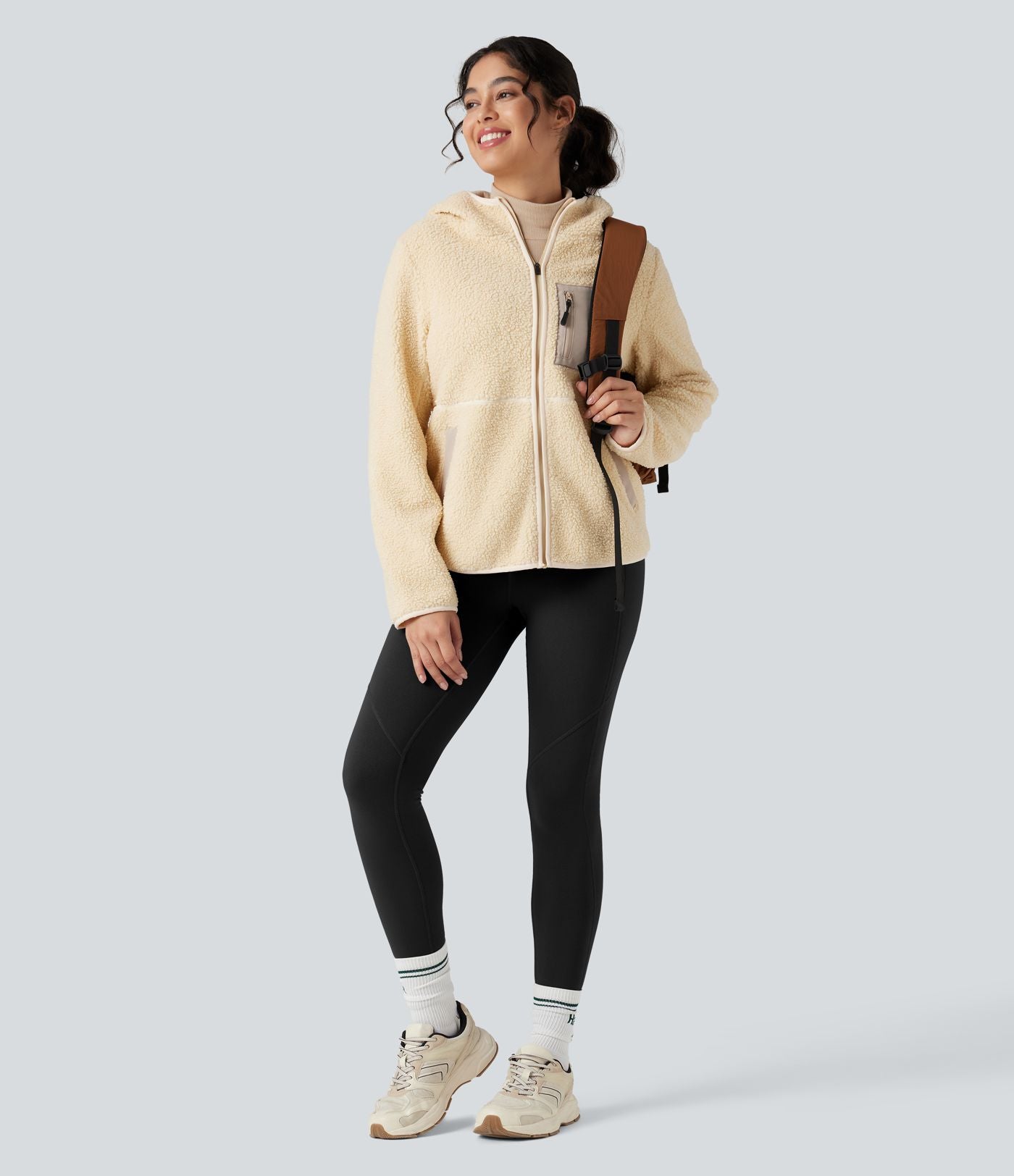 Legging de randonnée polaire 7/8 taille haute avec cordon de serrage et poches
