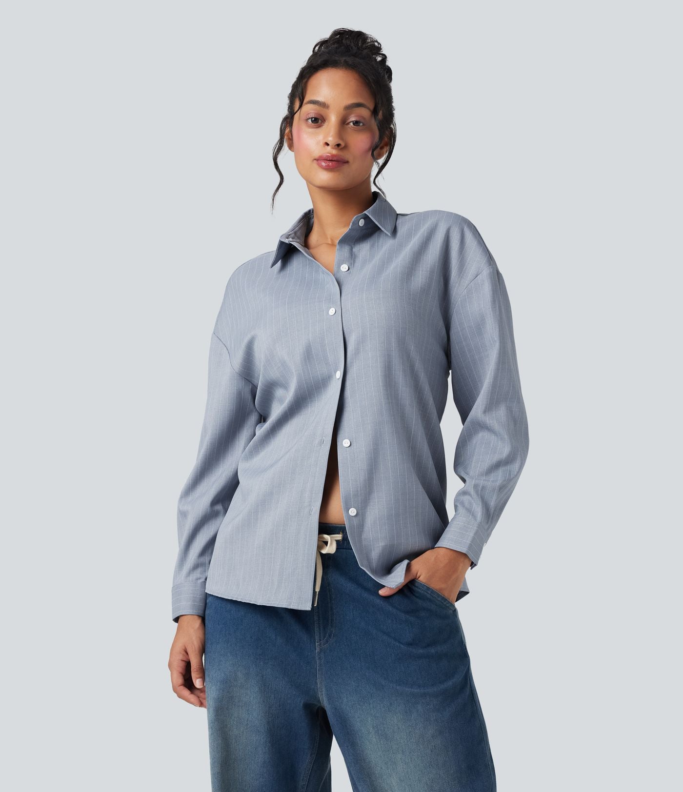 Chemise de travail rayée manches longues
