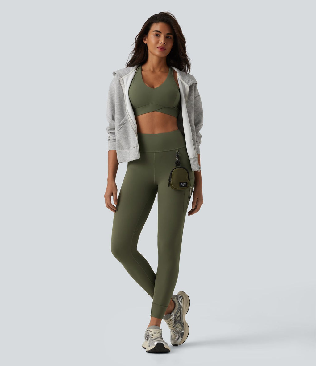 Legging 7/8 Halara UltraSculpt™ randonnée taille haute avec boucle en D et poche zippée