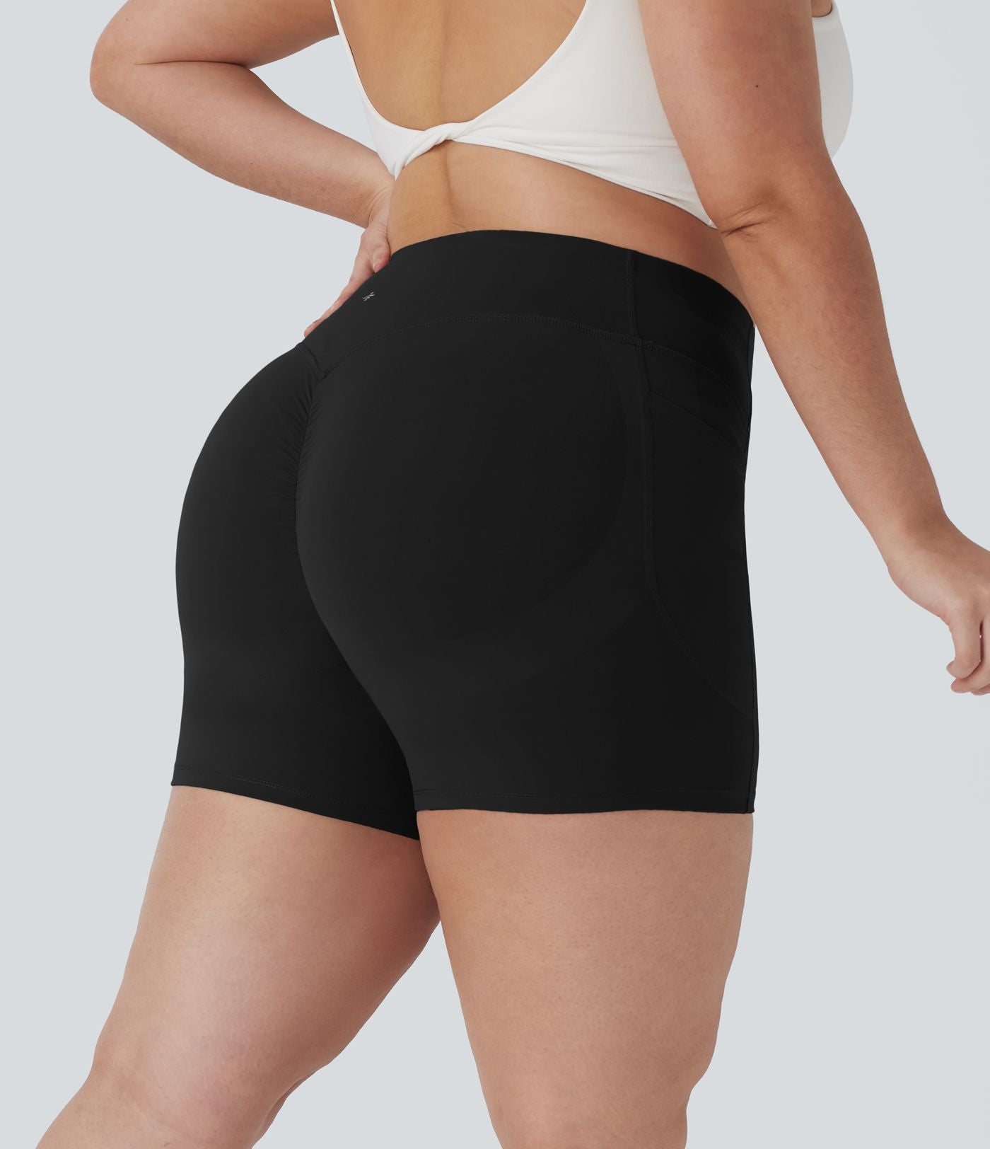 Short cycliste 7,5 cm d'entraînement gainant taille haute avec poches Halara UltraSculpt™