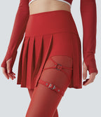 Legging à jupe étrier danse Breezeful™ 2-en-1 taille haute plissé résille contrastante séchage rapide avec poches