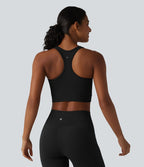 Débardeur de yoga SoftlyZero™ court col V dos nageur ourlet croisé avec brassière intégrée effet frais InstantCool, protection solaire UPF50+