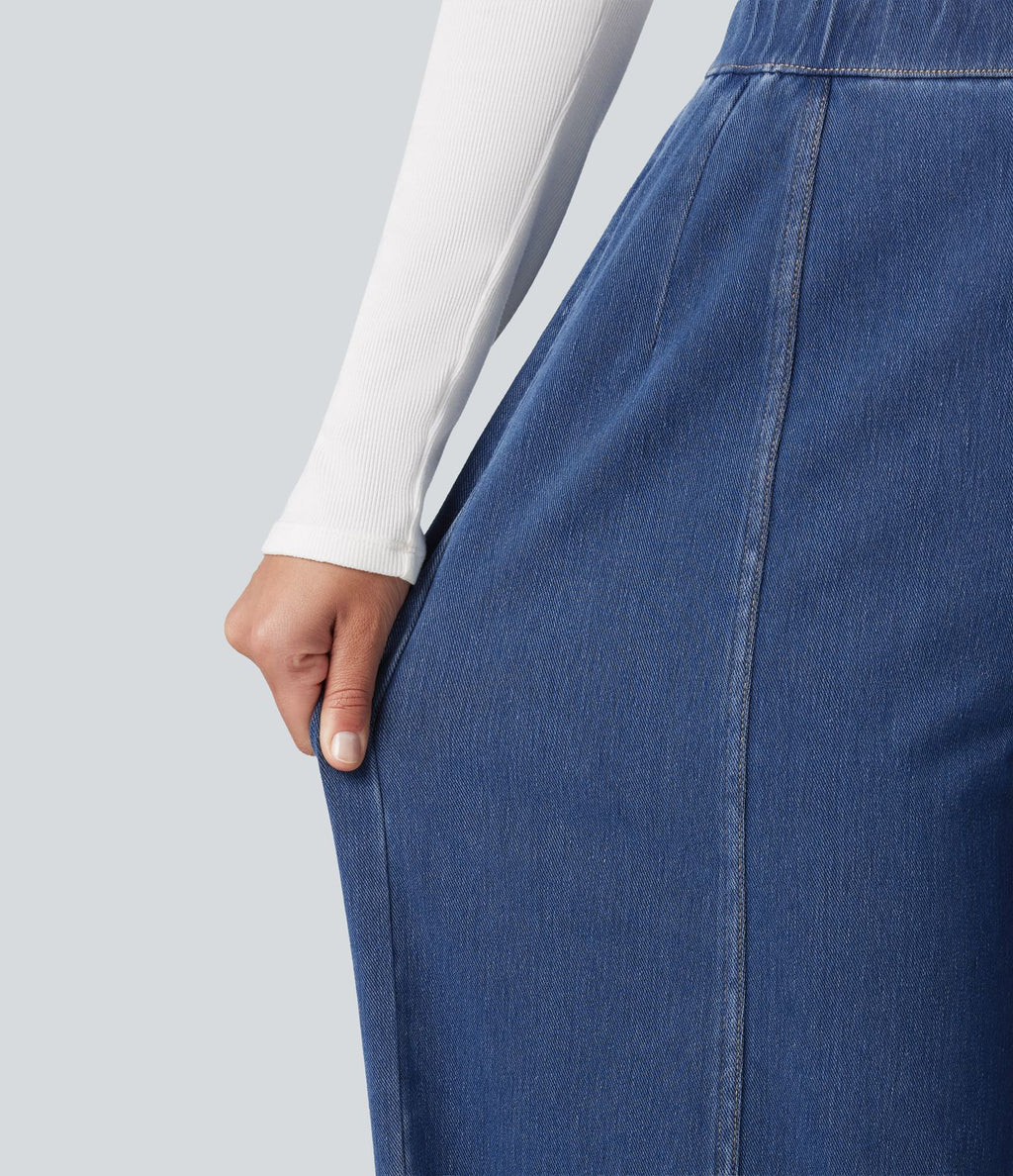 Jean barrel casual taille haute Halara Flex™ à poches