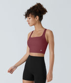 Débardeur yoga court SoftlyZero™ Airy col carré dos nu bretelles croisées effet frais InstantCool, bonnets A-C, protection solaire UPF50+