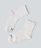 Chaussettes mi-mollet à bordure ondulée