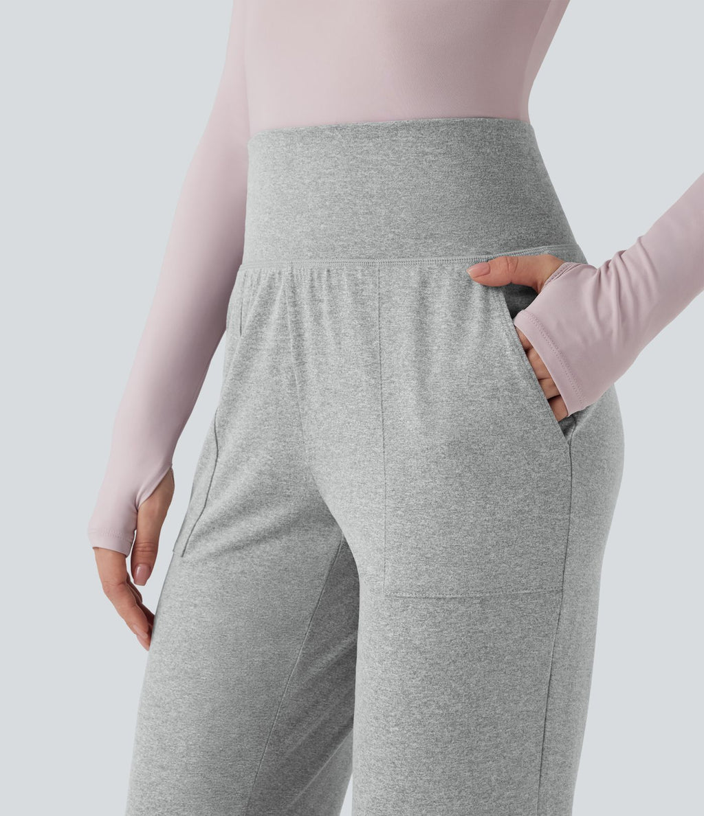 Jogging yoga fuselé taille haute avec poches