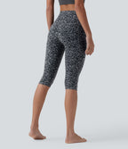 Legging 3/4 de yoga taille haute gainant imprimé léopard Halara UltraSculpt™ avec poches
