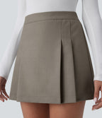 Mini-jupe plissée taille haute 2-en-1 avec fermeture éclair invisible