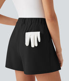 Short golf séchage rapide taille haute avec poches latérales - Poche pour tees de golf - UPF 40+