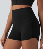 Short de yoga SoftlyZero™ Airy gainant slim taille haute à dos croisé à effet frais InstantCool, ourlet arrondi et poche