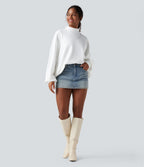 Sweatshirt casual col montant coupe décontractée avec poches