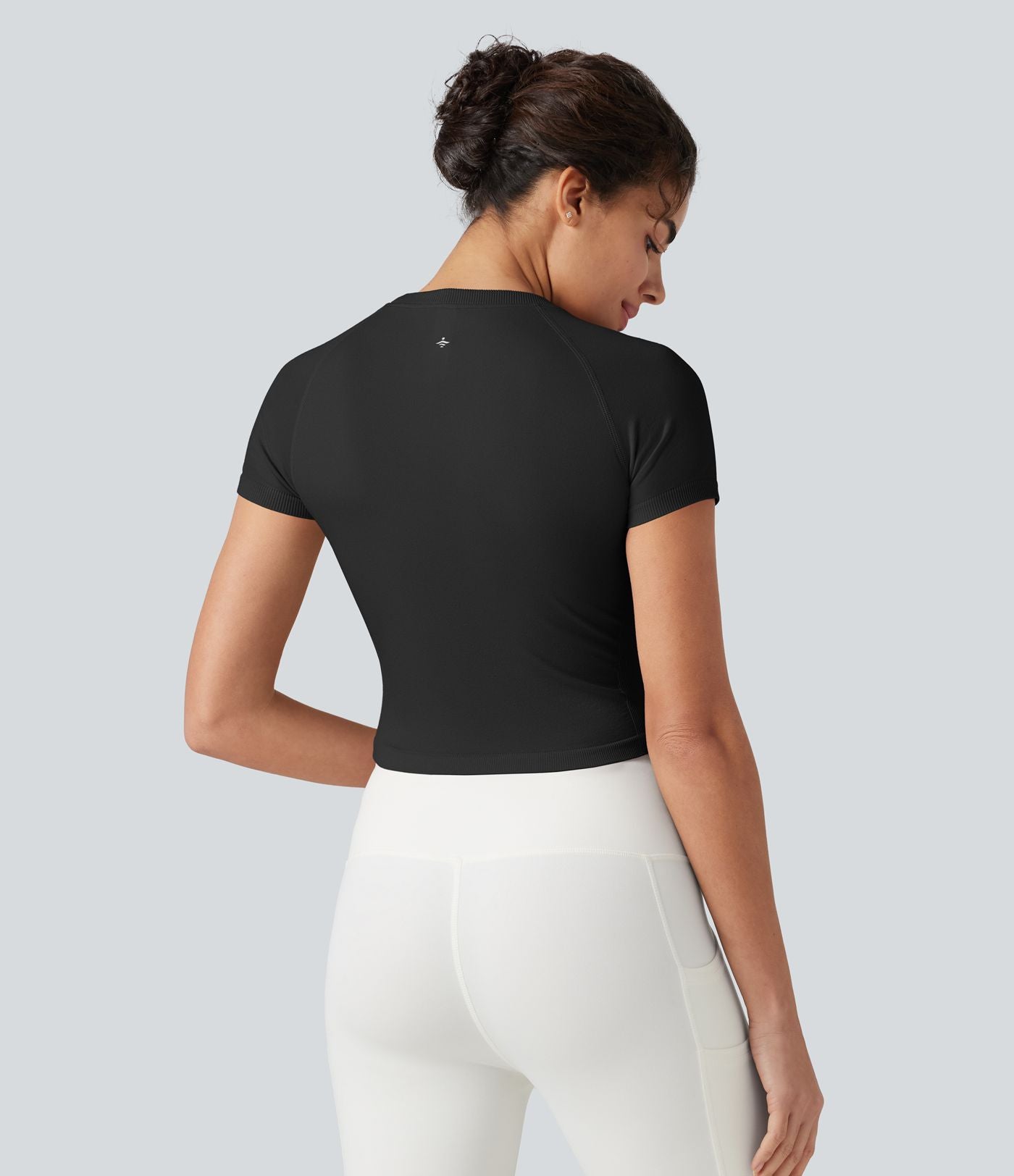 Haut de sport yoga OneForm sans couture Flow col rond manches courtes raglan ajusté