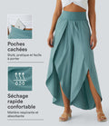 Breezeful™ Pantalon Large Fluide Séchage Rapide Taille Haute Poche Arrière
