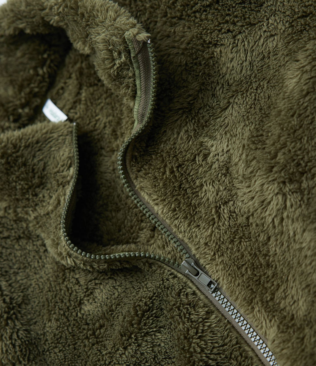 Veste décontractée sherpa col montant manches longues avec poches