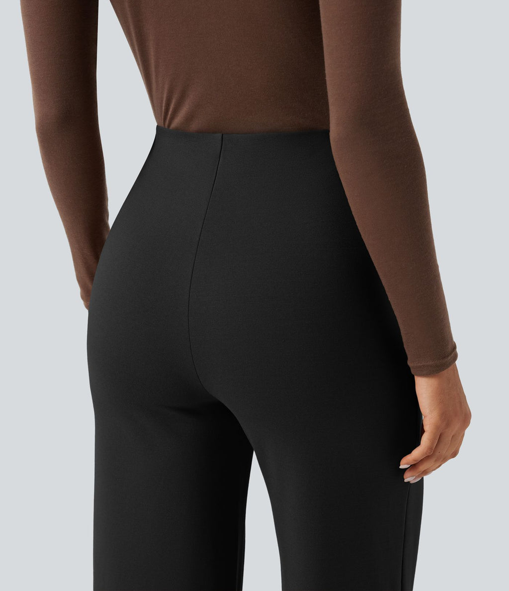 Pantalon large esprit bureau Halara Flex™ taille haute avec plis nervurés