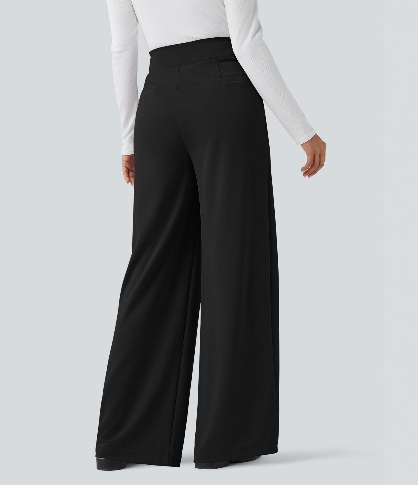 Pantalon de travail droit Halara Flex™ taille haute gainant en crêpe avec poches