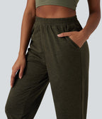 Jogging décontracté  thermique taille haute séchage rapide avec poches-UPF40+