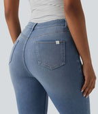 Halara Flex™ Jean slim casual capri taille haute avec fentes et poches