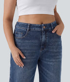 Halara Flex™ Jean barrel grande taille coupe ballon taille basse avec poches