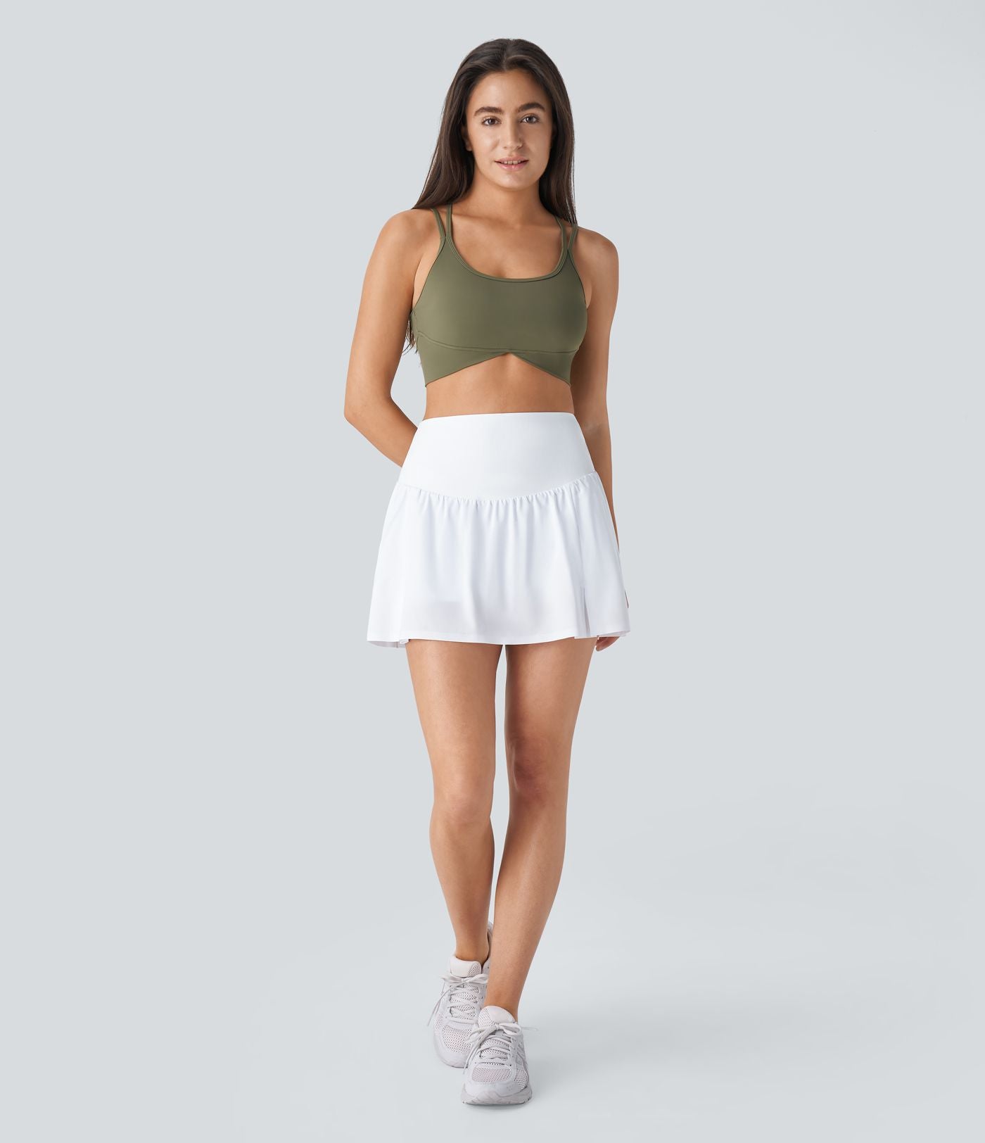 Breezeful™ Jupe Mini de Tennis Taille Haute Plissée 2-en-1 avec Poches Latérales et Séchage Rapide