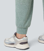 Jogging yoga grande taille froncé taille haute avec cordon de serrage et poches