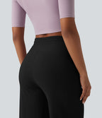 Pantalon ample décontracté SoftlyZero™ Airy taille haute avec cordon de serrage côtes contrastantes effet frais InstantCool et poches, protection solaire UPF50+