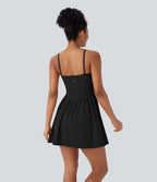 Robe de yoga courte 2-en-1 dos nu à séchage rapide Breezeful™ avec poches latérales - Easy Peasy Edition