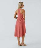 Robe décontractée mi-longue Breezeful™ dos nageur poche latérale fluide asymétrique séchage rapide A-C