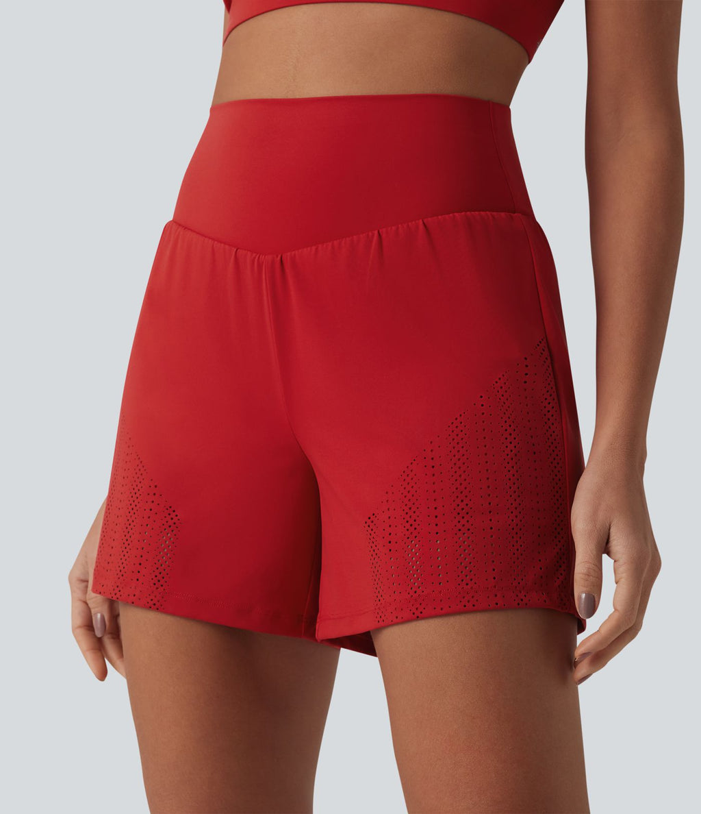 Short de course 2-en-1 12,5 cm taille haute avec poches