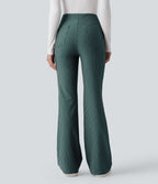 Pantalon de travail Halara Flex™ évasé à rayures, taille haute, avec poches