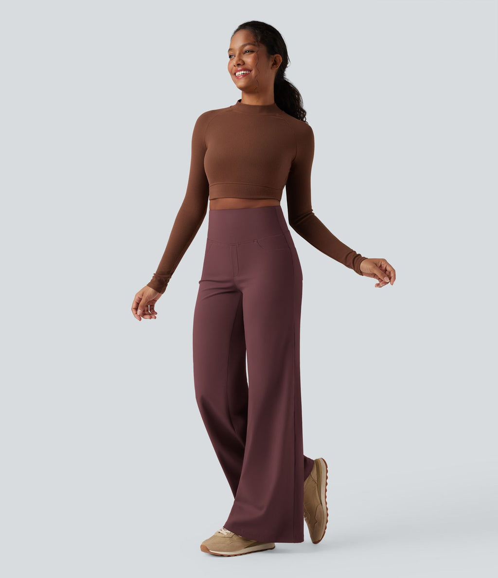Pantalon yoga large gainant taille haute DayStretch avec poches