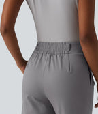 Short tailleur chino droit en coton taille haute à poches