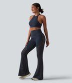 Legging de yoga évasé Halara UltraSculpt™ taille haute gainant avec dentelle contrastante à poches