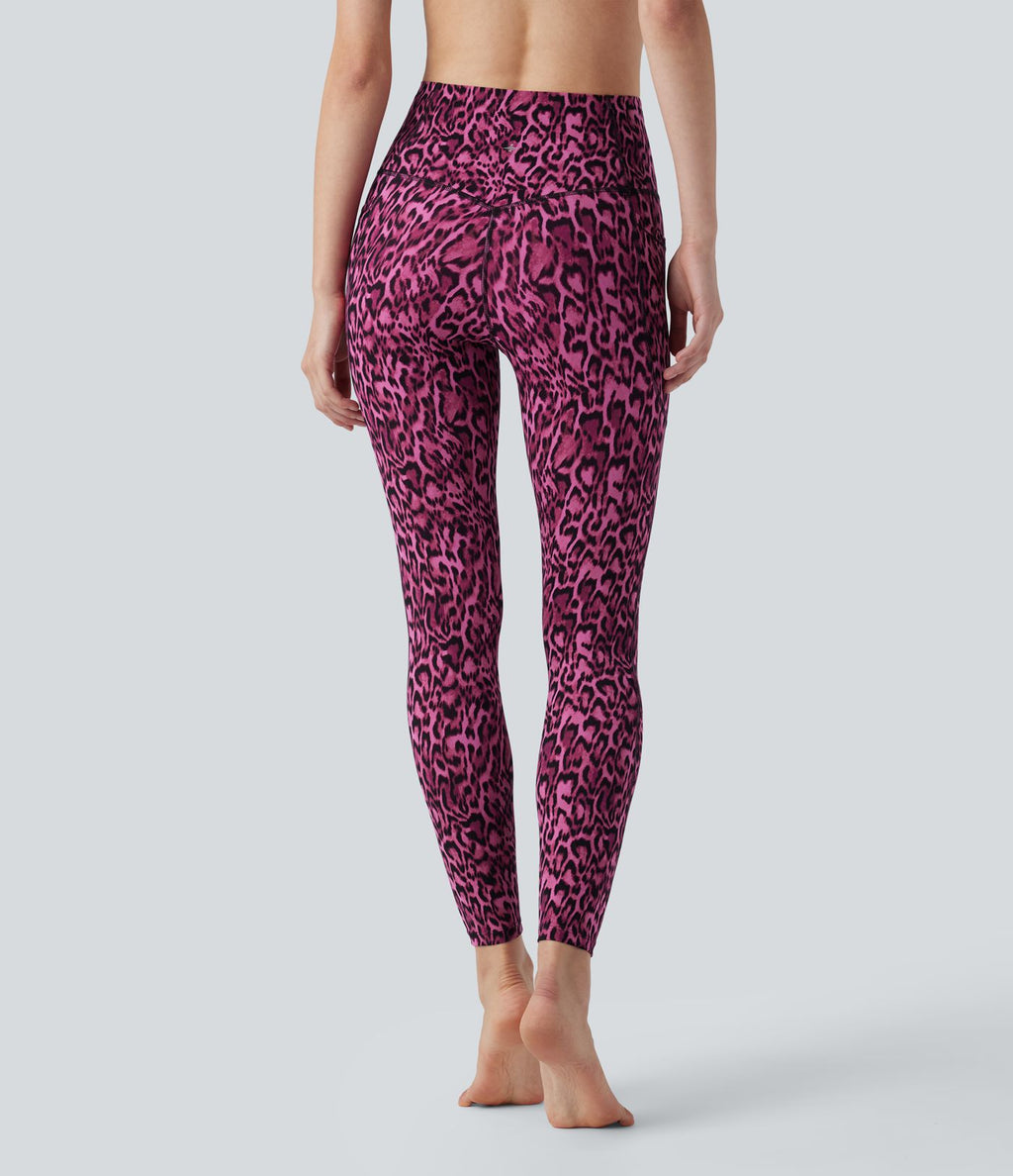 Legging de yoga gainant taille haute imprimé léopard avec poches Halara UltraSculpt™