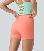 Short cycliste d’entraînement Halara UltraSculpt™ 8cm taille haute gainant avec poches