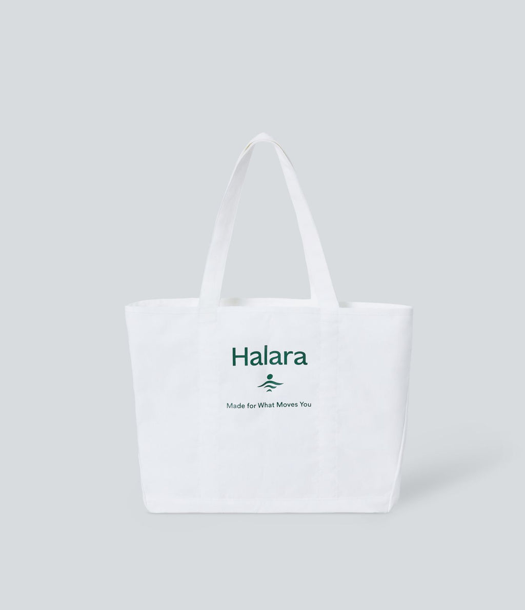 Tote Bag Halara décontracté en toile avec imprimé lettrage