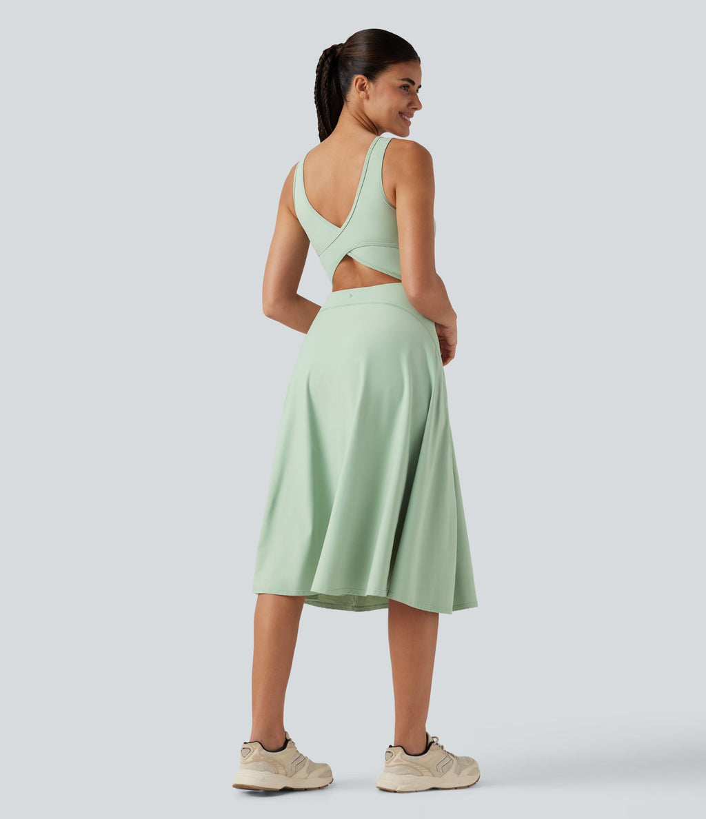 Robe de danse midi SoftlyZero™ Airy 2-en-1, col carré, brassière intégrée, à effet frais InstantCool, avec poches, accès facile Easy Peasy