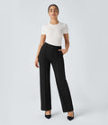 Pantalon de travail coupe droite zippé taille haute Halara Flex™ avec poches