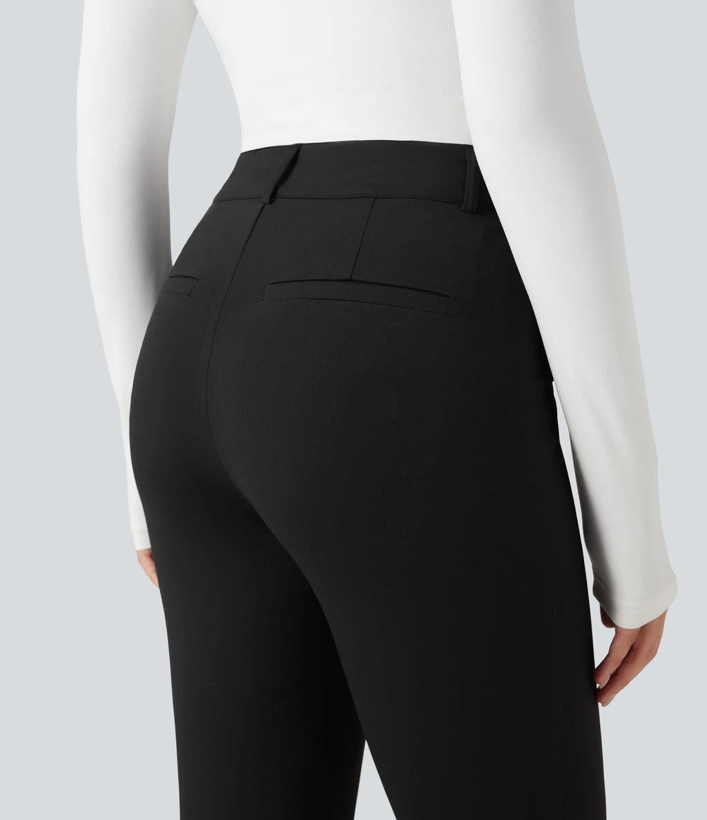 Pantalon tailleur Halara Flex™ skinny chevrons taille haute avec poches
