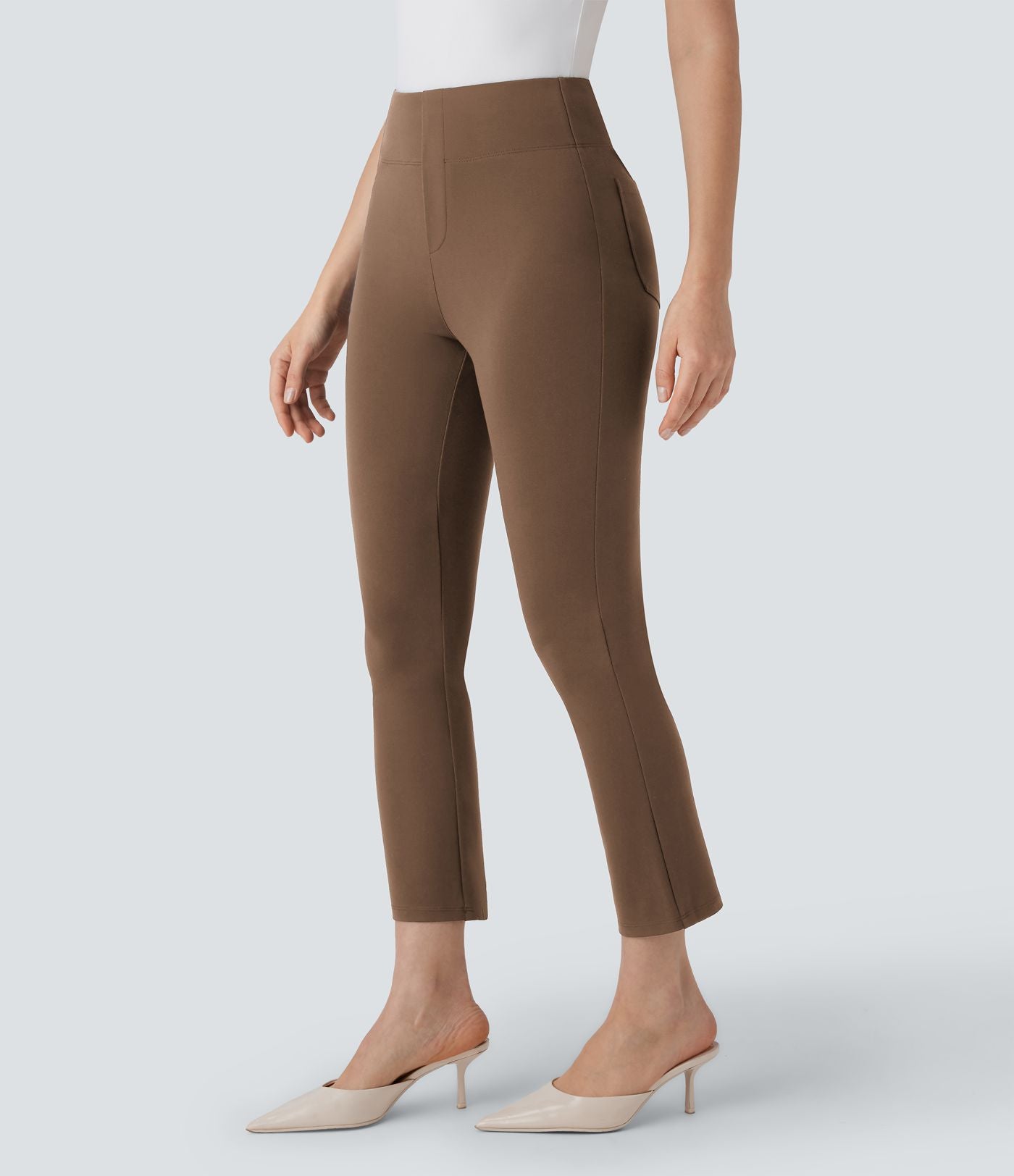 Pantalon de travail fuselé court taille haute Halara Flex™ avec poches