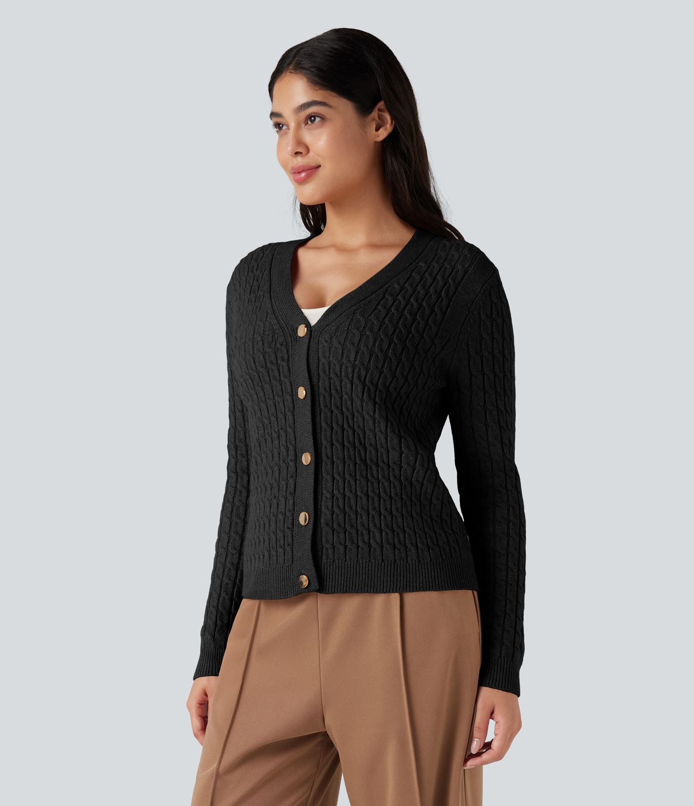 Cardigan col V torsadé